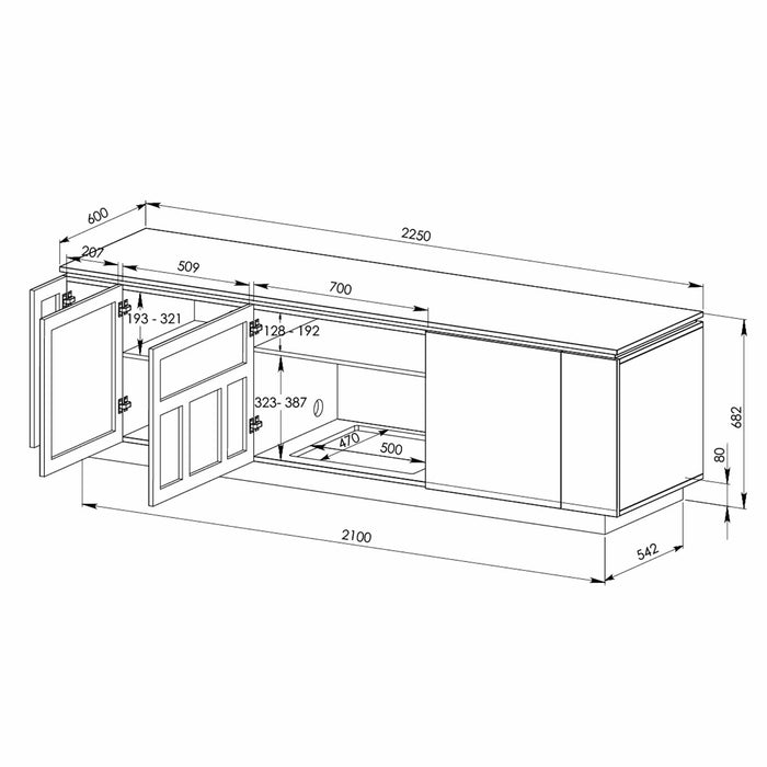 BROADWAY2250BLK Entertainment Unit by Tauris™ -Home Living Store - -  
