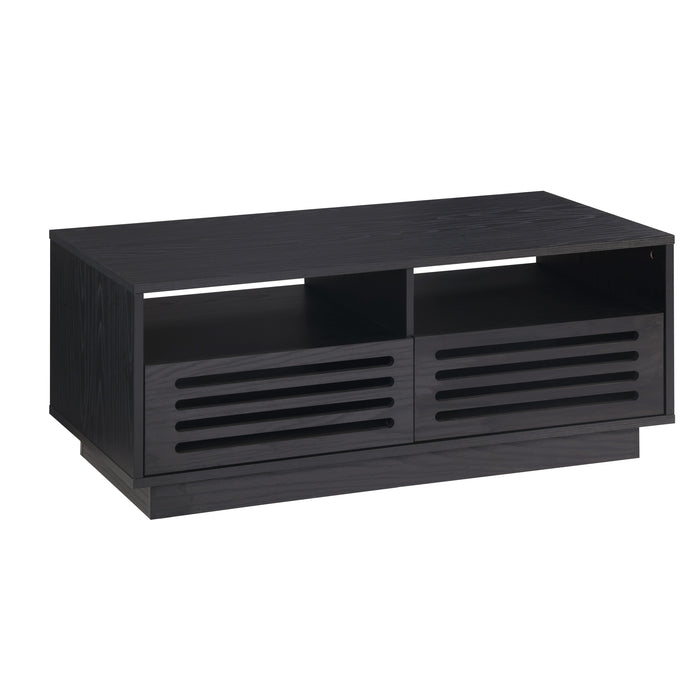 Tauris BURBANKCTBO Coffee Table – Black Oak Finish with Drawers & Shelves