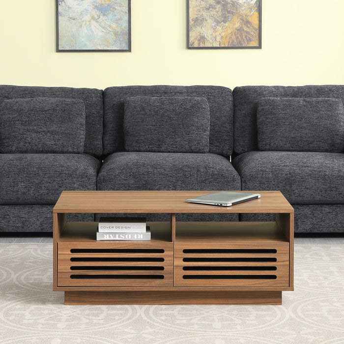 Tauris BURBANKCTWAL Coffee Table – Walnut Finish with Drawers & Shelves
