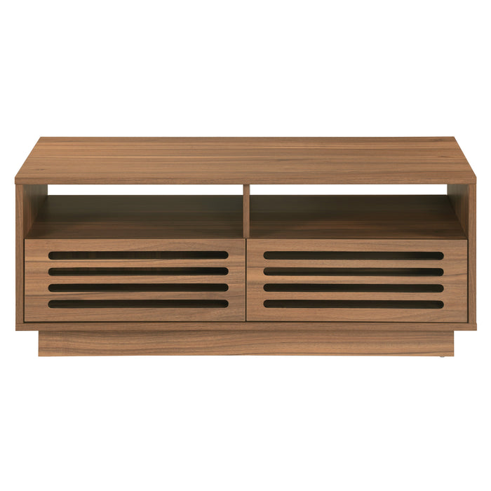 Tauris BURBANKCTWAL Coffee Table – Walnut Finish with Drawers & Shelves