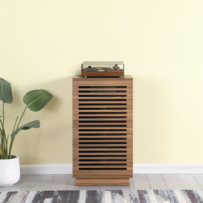 BURBANK HIFI Unit – Classic Walnut Audio Cabinet with Ventilated Slotted Doors by Tauris