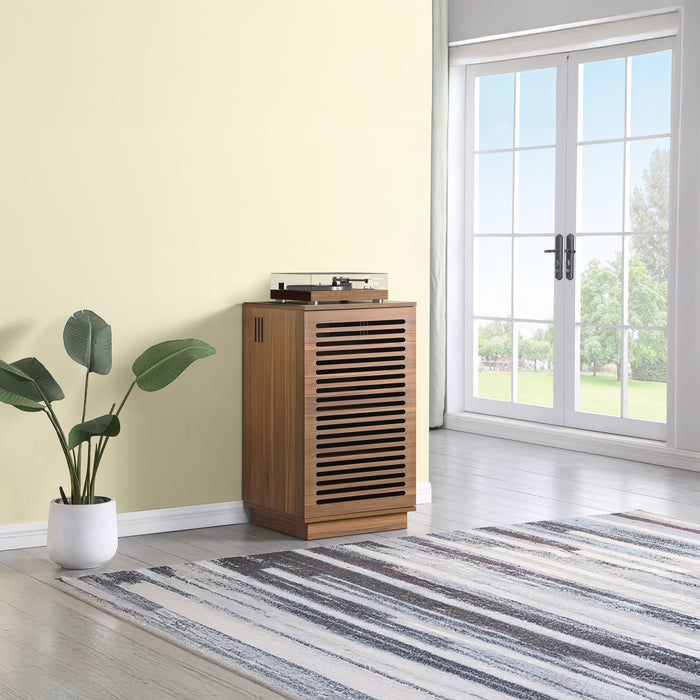 BURBANK HIFI Unit – Classic Walnut Audio Cabinet with Ventilated Slotted Doors by Tauris