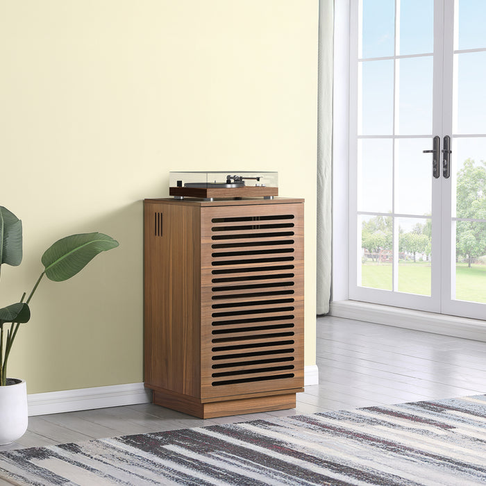 BURBANK HIFI Unit – Classic Walnut Audio Cabinet with Ventilated Slotted Doors by Tauris