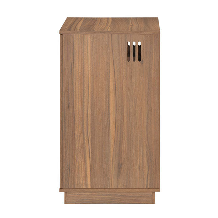 BURBANK HIFI Unit – Classic Walnut Audio Cabinet with Ventilated Slotted Doors by Tauris