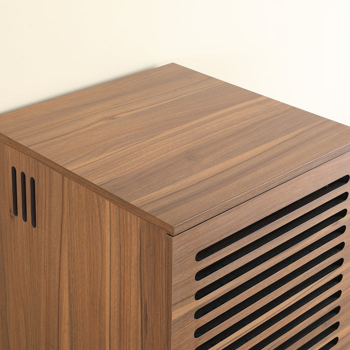 BURBANK HIFI Unit – Classic Walnut Audio Cabinet with Ventilated Slotted Doors by Tauris