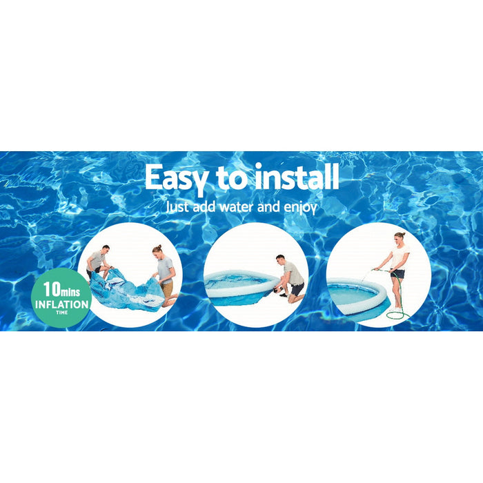 Bestway Swimming Pool Above Ground Kids Fast Set Pools with Filter Pump 3M