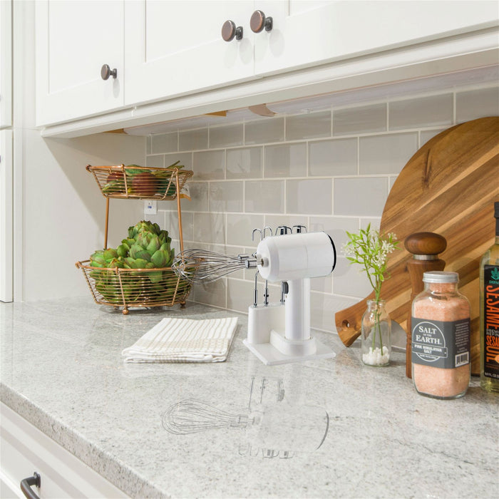 20cm Cordless Hand Mixer w/ Stand Home Food Cooking/Baking White-#product_category#-Home Living Store