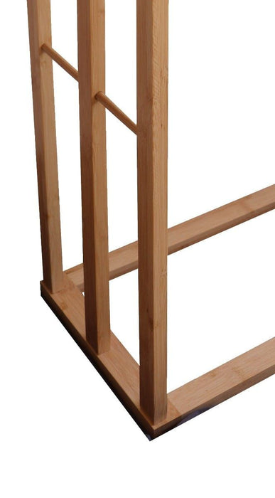 Bamboo Towel Bar Metal Holder Rack 3-Tier Freestanding for Bathroom and Bedroom -Home Living Store - -  