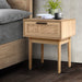 Bedside Tables Table One Drawer Storage Cabinet Rattan Wood Nightstand -Home Living Store - -  