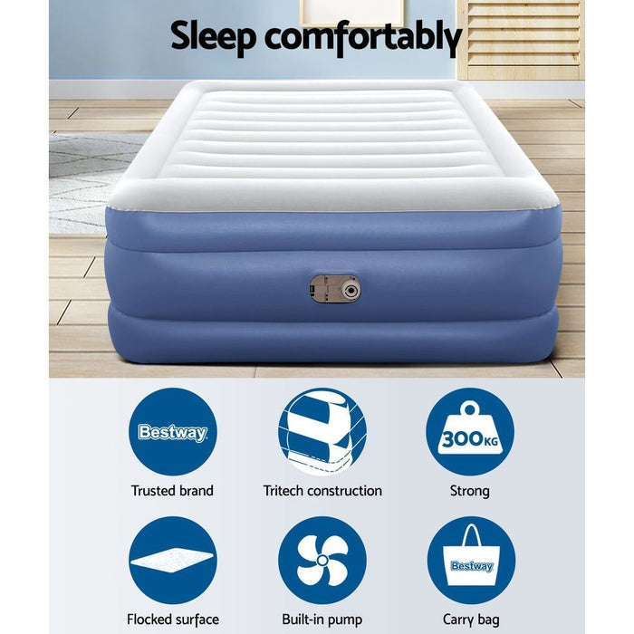 Bestway Air Bed Beds Queen Mattress Inflatable TRITECH Airbed -Home Living Store - -  