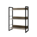 Bookshelf Display Shelves Metal Bookcase Wooden Book Shelf Wall Storage -Home Living Store - -  