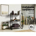 Bookshelf Display Shelves Metal Bookcase Wooden Book Shelf Wall Storage -Home Living Store - -  
