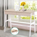 Borg 1000mm Metal Desk with Drawer - White with Oak Top -Home Living Store - -  