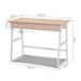 Borg 1000mm Metal Desk with Drawer - White with Oak Top -Home Living Store - -  