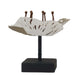 Brigit Candle Holder Metal Flower in Bloom with Wooden Base by Urban Style -Home Living Store - -  
