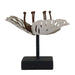 Brigit Candle Holder Metal Flower in Bloom with Wooden Base by Urban Style -Home Living Store - -  