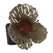 Brigit Candle Holder Metal Flower in Bloom with Wooden Base by Urban Style -Home Living Store - -  