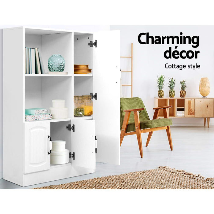 Buffet Sideboard Cabinet Storage Cupboard Doors White Kitchen Hallway -Home Living Store - -  