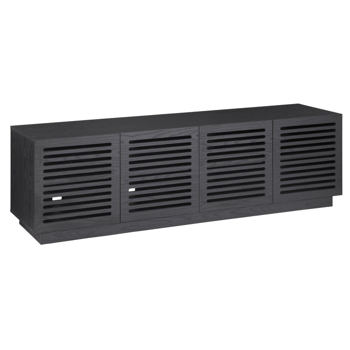 Tauris BURBANK2000BO TV Unit – 2000mm Extra Deep Black Oak Cabinet with Slotted Doors