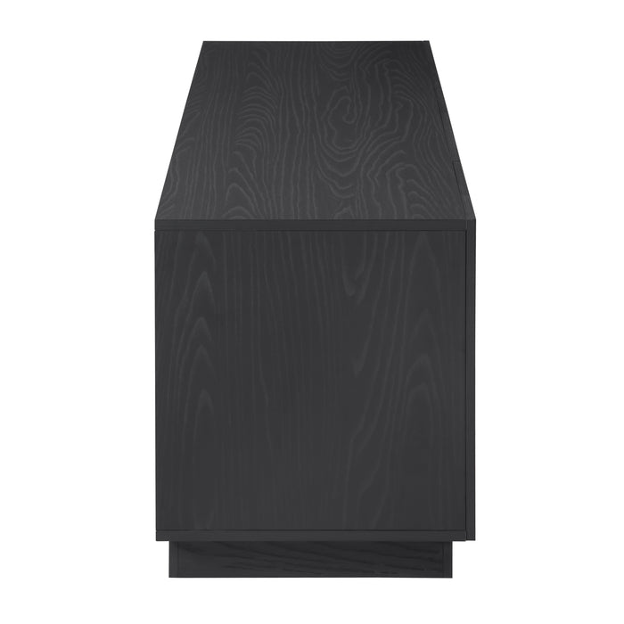 Tauris BURBANK2000BO TV Unit – 2000mm Extra Deep Black Oak Cabinet with Slotted Doors