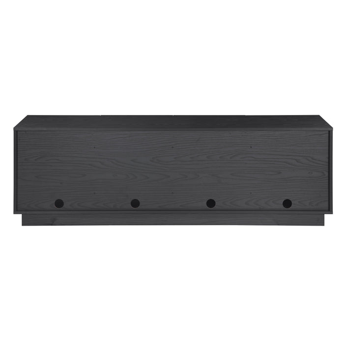 Tauris BURBANK2000BO TV Unit – 2000mm Extra Deep Black Oak Cabinet with Slotted Doors