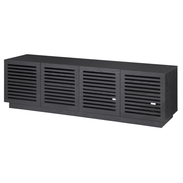 Tauris BURBANK2000BO TV Unit – 2000mm Extra Deep Black Oak Cabinet with Slotted Doors