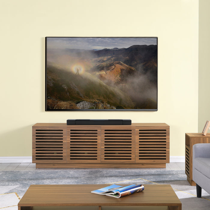 Tauris BURBANK2000WAL TV Unit – 2000mm Extra Deep Walnut Cabinet with Slotted Doors