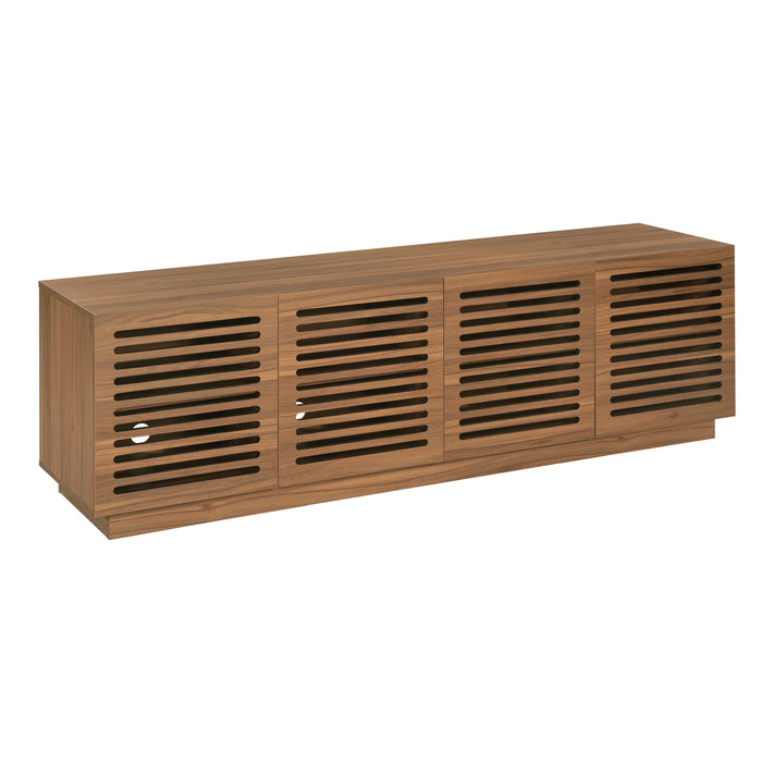 Tauris BURBANK2000WAL TV Unit – 2000mm Extra Deep Walnut Cabinet with Slotted Doors