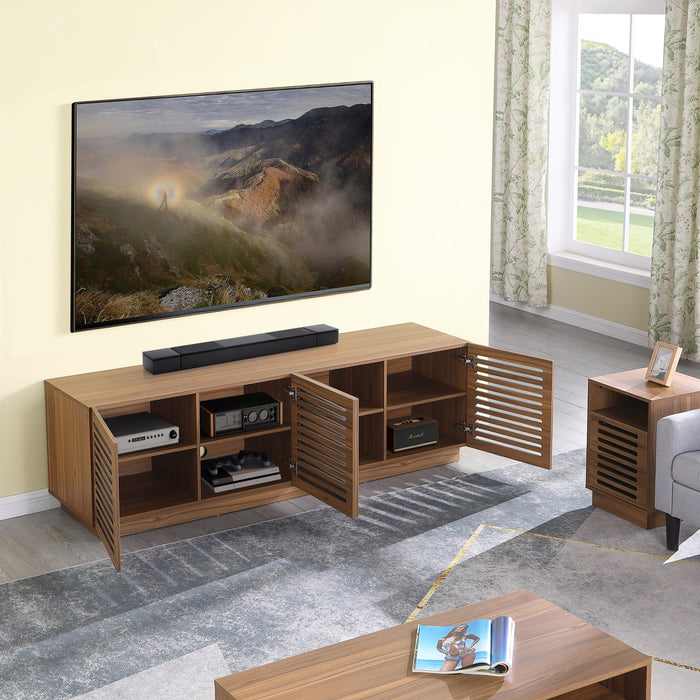 Tauris BURBANK2000WAL TV Unit – 2000mm Extra Deep Walnut Cabinet with Slotted Doors