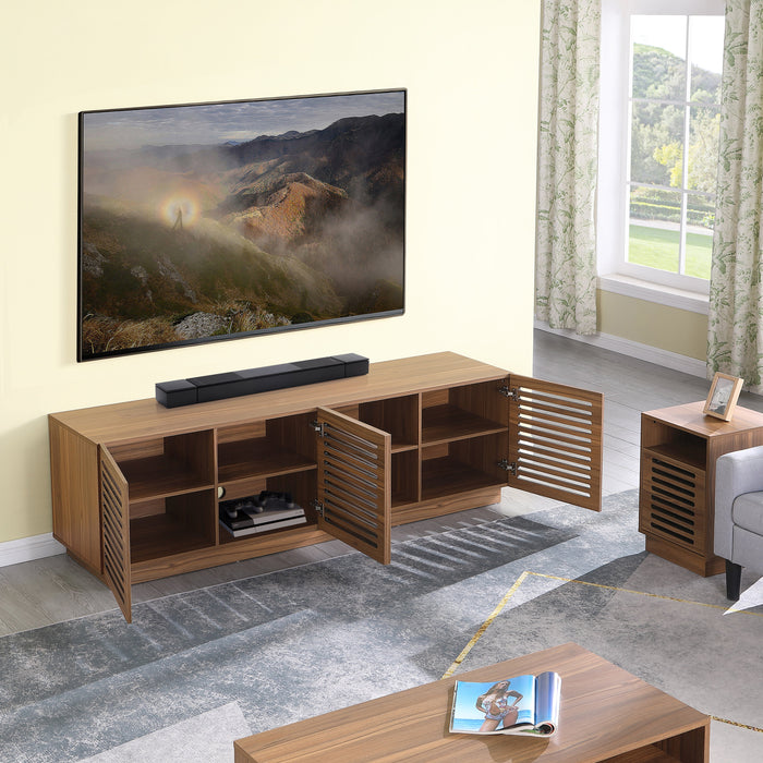 Tauris BURBANK2000WAL TV Unit – 2000mm Extra Deep Walnut Cabinet with Slotted Doors