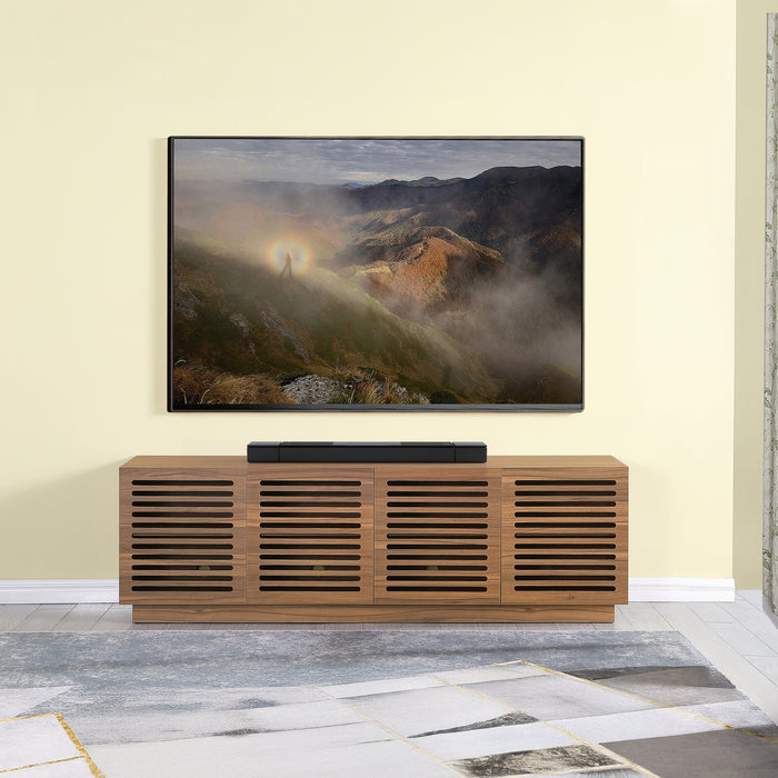 Tauris BURBANK2000WAL TV Unit – 2000mm Extra Deep Walnut Cabinet with Slotted Doors