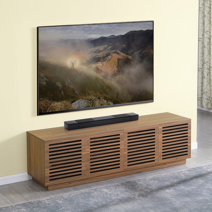 Tauris BURBANK2000WAL TV Unit – 2000mm Extra Deep Walnut Cabinet with Slotted Doors