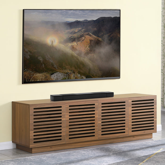 Tauris BURBANK2000WAL TV Unit – 2000mm Extra Deep Walnut Cabinet with Slotted Doors