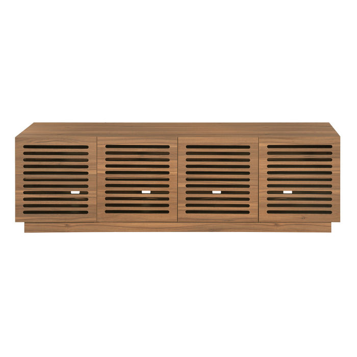 Tauris BURBANK2000WAL TV Unit – 2000mm Extra Deep Walnut Cabinet with Slotted Doors