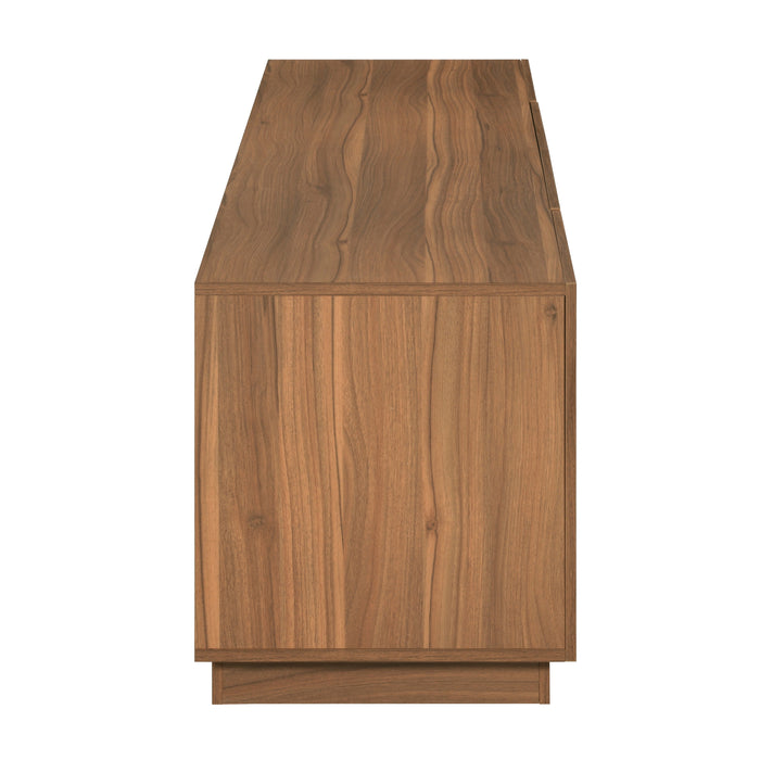 Tauris BURBANK2000WAL TV Unit – 2000mm Extra Deep Walnut Cabinet with Slotted Doors