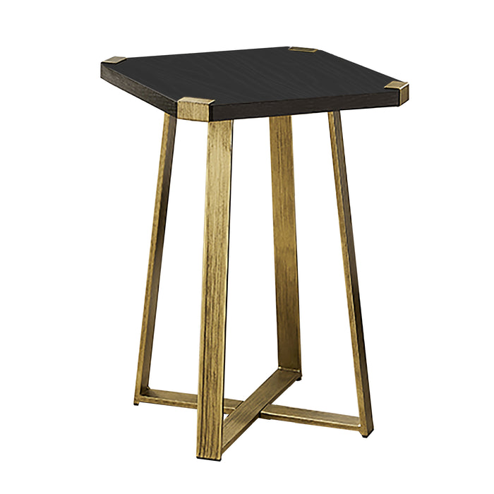 Capri Square End Table - Black Oak, Gold by Criterion™