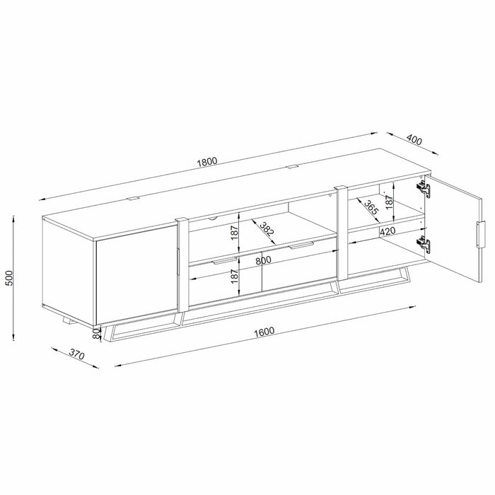 CAPRI Entertainment Unit, TV Cabinet, TV Unit - Oak by Criterion - Home Living Store - Entertainment Unit