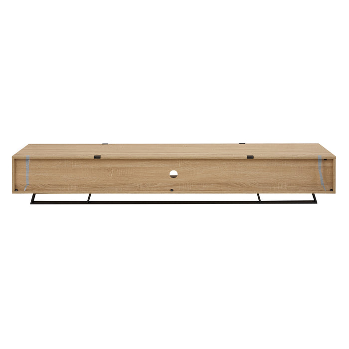 Capri TV Unit, Entertainment Cabinet 2000mm Low Line Oak Black by Criterion