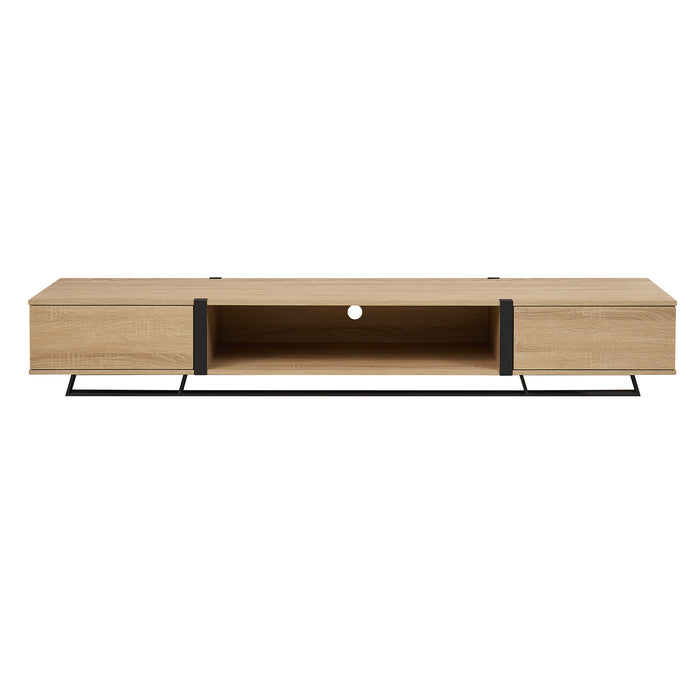 Capri TV Unit, Entertainment Cabinet 2000mm Low Line Oak Black by Criterion