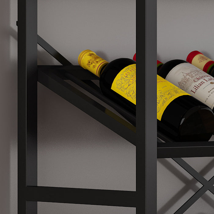 Chryzler 24 Bottle Wine Rack, Cement Look Finish, Black Metal Frame by Criterion