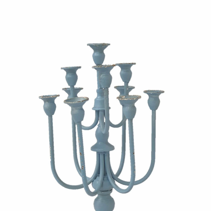 Candelabra Candle Holder Blue Rustic Finish by Urban Style -Home Living Store - -  