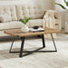Capri Coffee Table 1100mm Black Metal Leg and Metal Highlights Dark Oak by Criterion™ -Home Living Store - -  