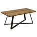 Capri Coffee Table 1100mm Black Metal Leg and Metal Highlights Dark Oak by Criterion™ -Home Living Store - -  