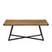 Capri Coffee Table 1100mm Black Metal Leg and Metal Highlights Dark Oak by Criterion™ -Home Living Store - -  