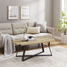 Capri Coffee Table 1100mm Black Metal Leg and Metal Highlights Oak by Criterion™ -Home Living Store - -  
