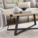 Capri Coffee Table 1100mm Black Metal Leg and Metal Highlights Oak by Criterion™ -Home Living Store - -  