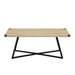 Capri Coffee Table 1100mm Black Metal Leg and Metal Highlights Oak by Criterion™ -Home Living Store - -  