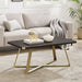 Capri Coffee Table 1100mm Gold Metal Leg and Metal Highlights Black Oak by Criterion™ -Home Living Store - -  