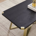 Capri Coffee Table 1100mm Gold Metal Leg and Metal Highlights Black Oak by Criterion™ -Home Living Store - -  