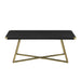 Capri Coffee Table 1100mm Gold Metal Leg and Metal Highlights Black Oak by Criterion™ -Home Living Store - -  